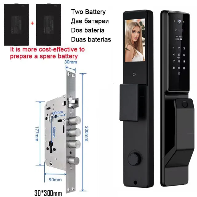 YKESDL Alexa Voice Control Smart Door Lock With 3D Face Recognition Camera