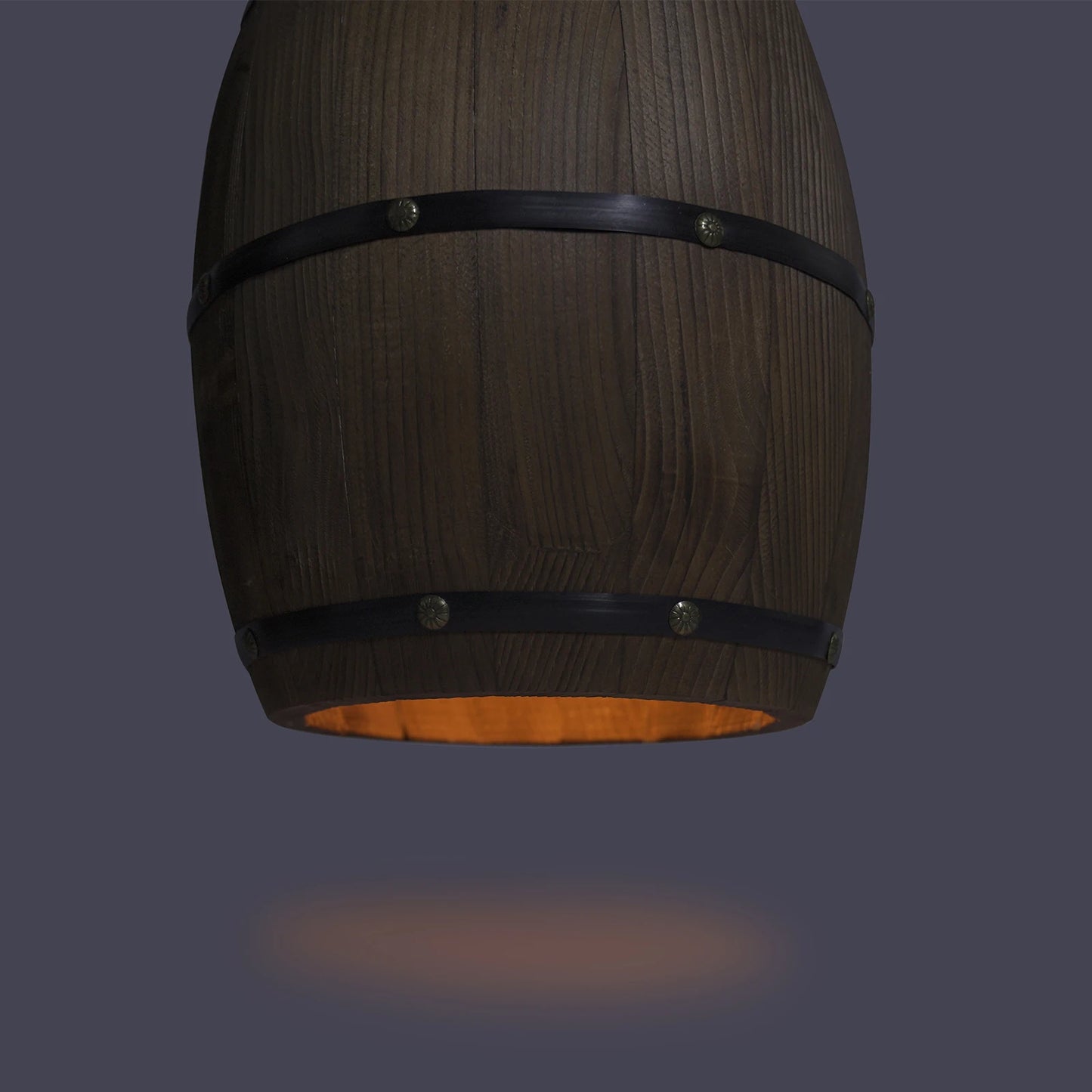 Retro Wood Wine Barrel Pendant Light For Bar Cafe Home