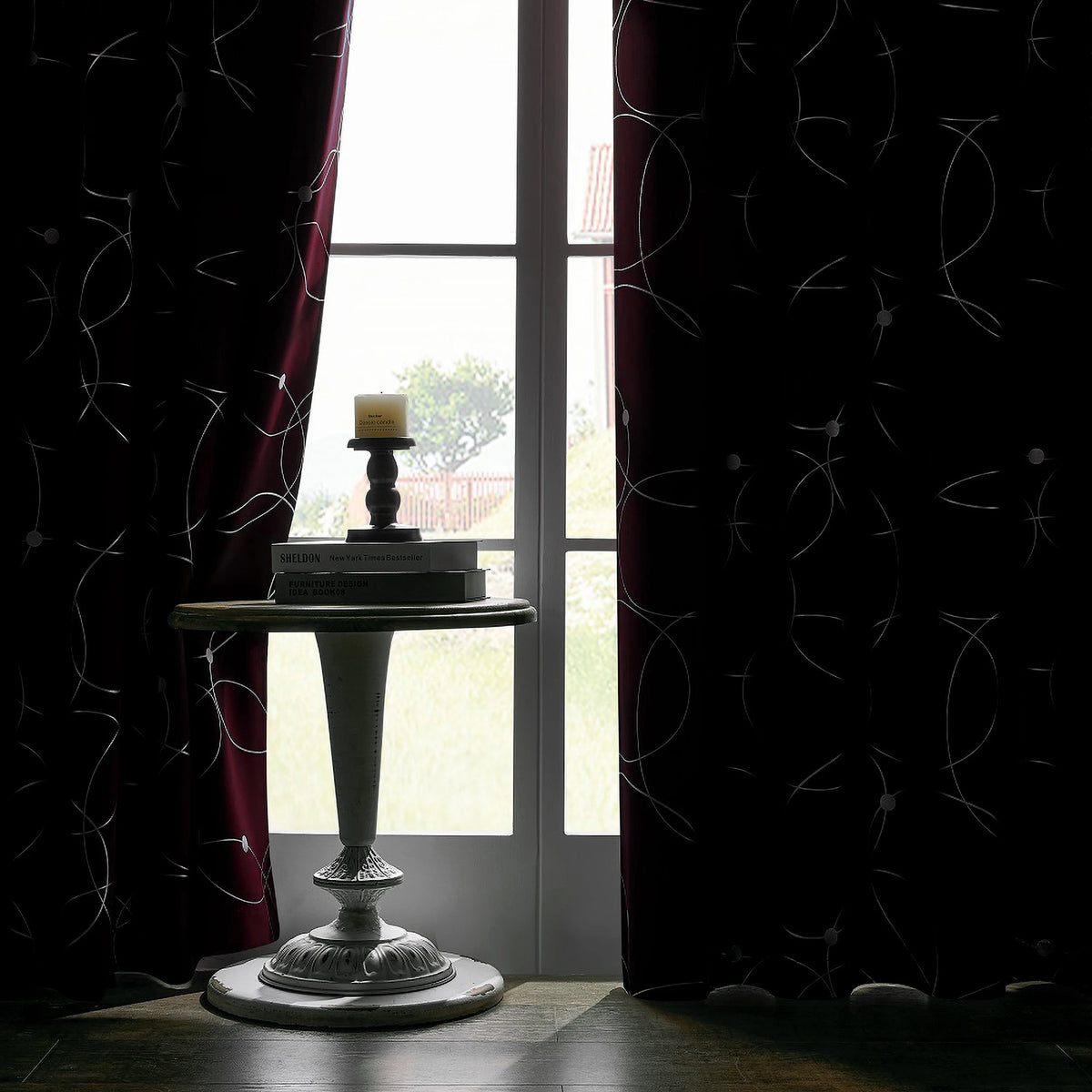 Blackout Curtains Thermal Insulated Room Darkening Foil Circle Dots Bedroom