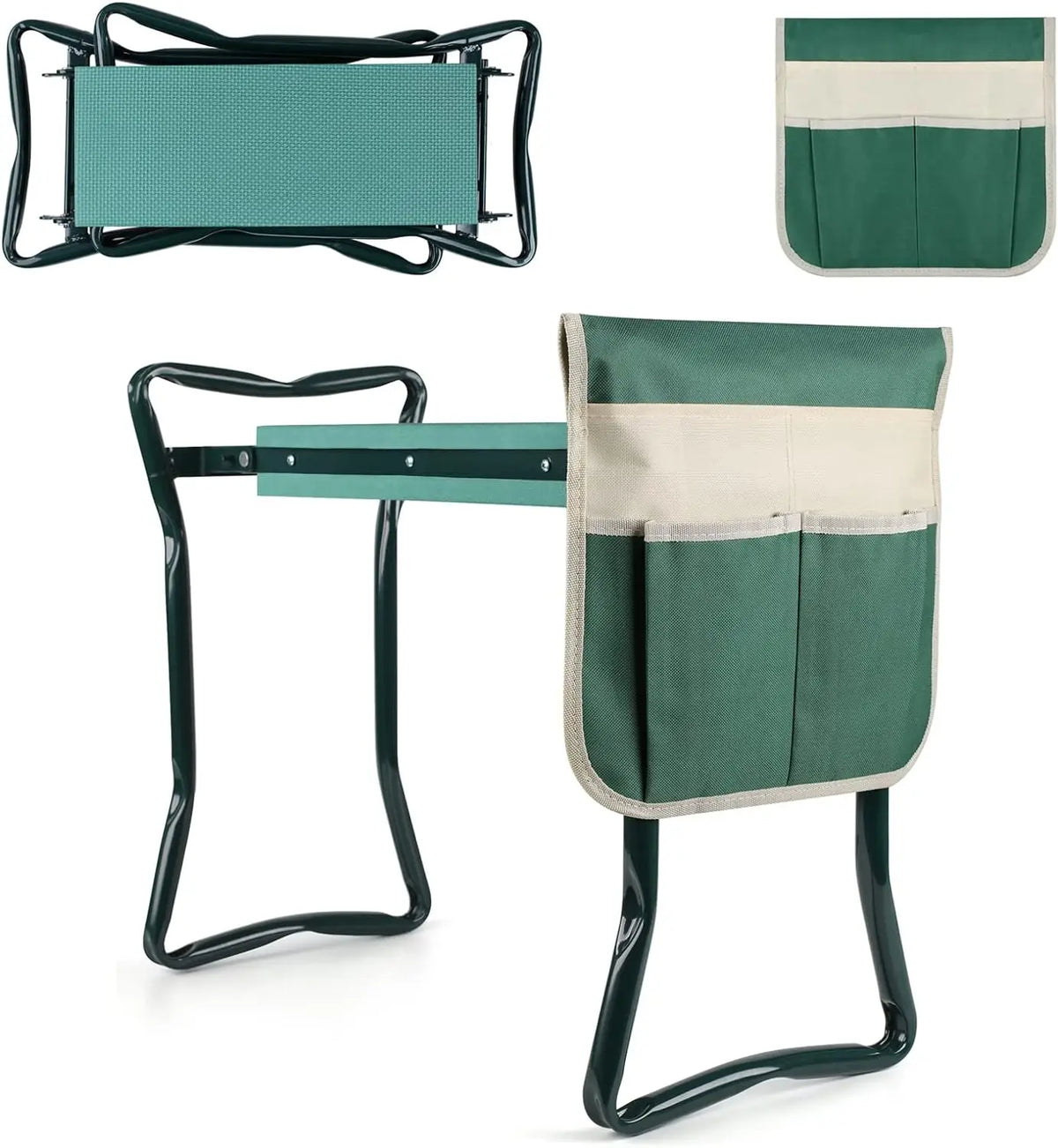 Upgraded Folding Metal Garden Kneeler and Seat with Foam
