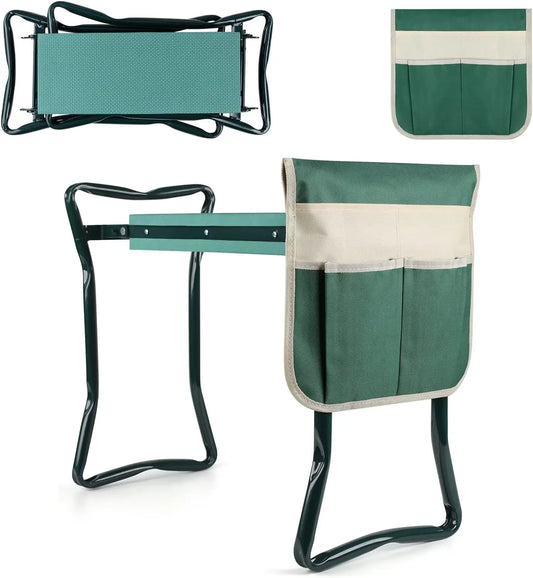 Upgraded Folding Metal Garden Kneeler and Seat with Foam