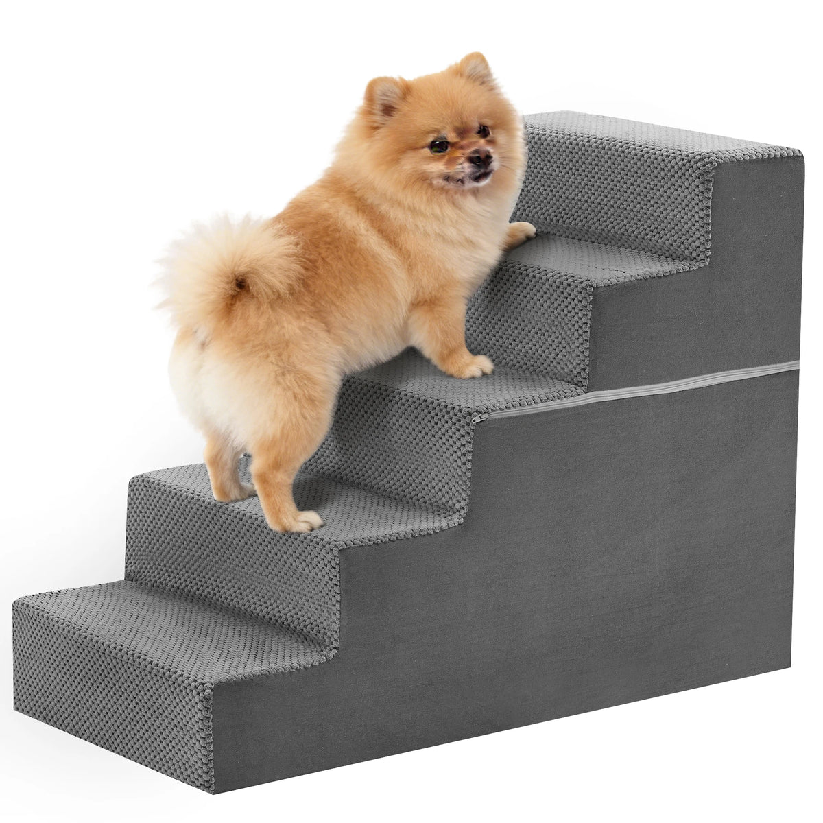 JHK Universal Curved Step Foam Dog Stairs Ramp