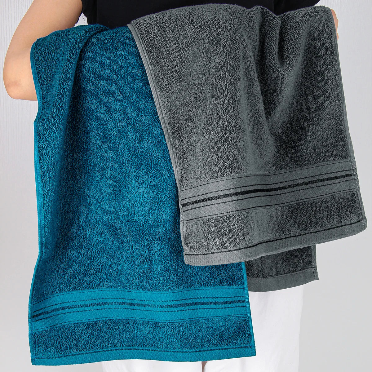 Luxury Cotton 4 Piece Bath Towel Set With Washcloths