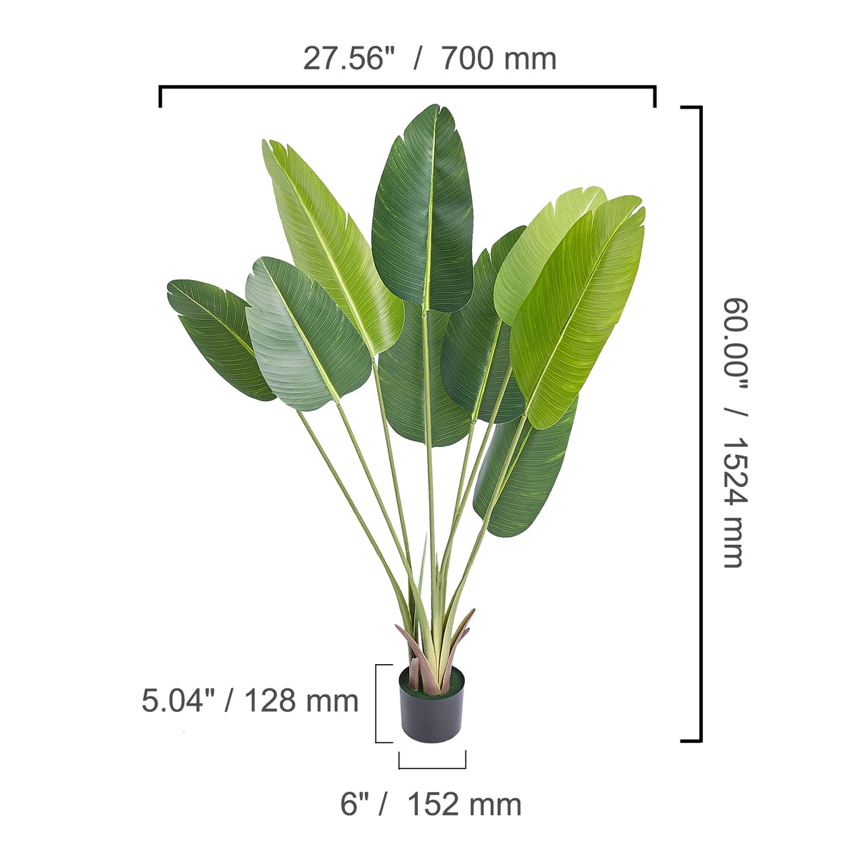 Artificial Palm Tree Faux Plant With Anti Tip Support Base