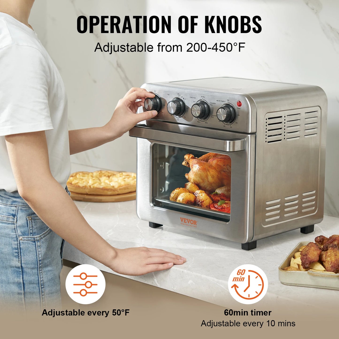 SucceBuy Air Fryer Toaster Oven Stainless Steel 7 In 1