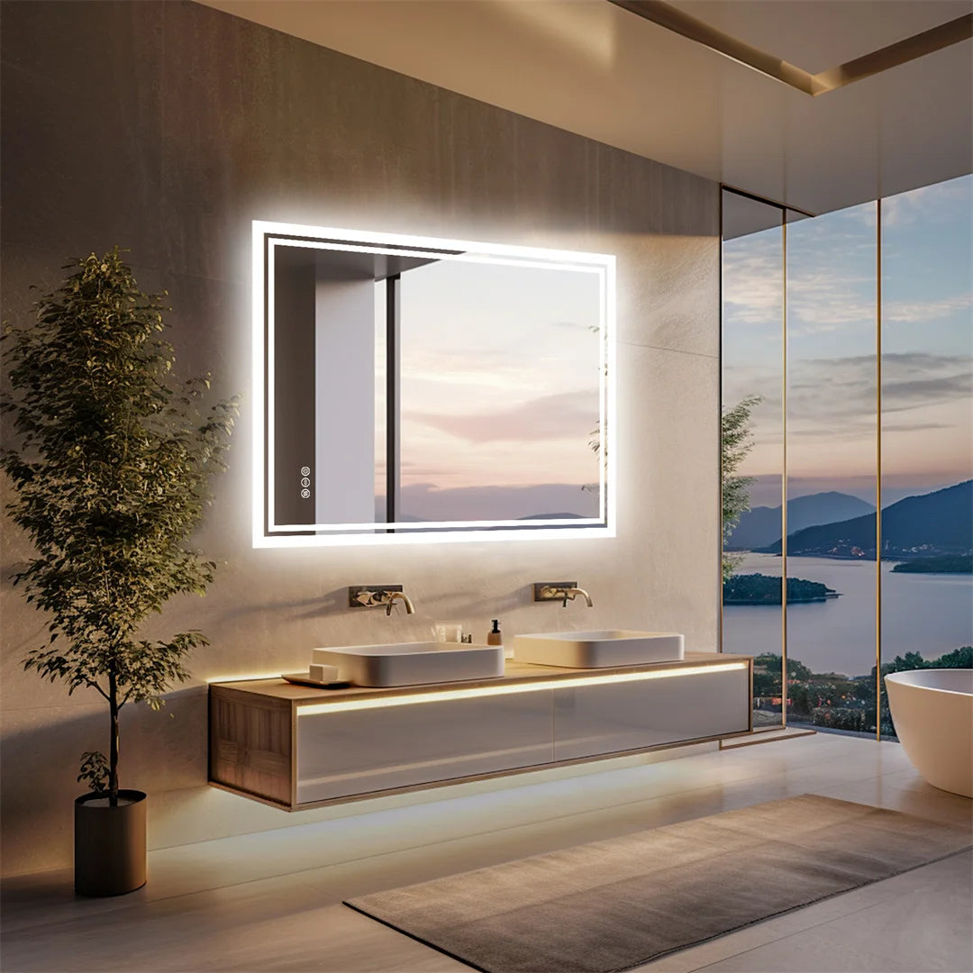 LUVODI Illuminated LED Backlit Bathroom Mirror Defog