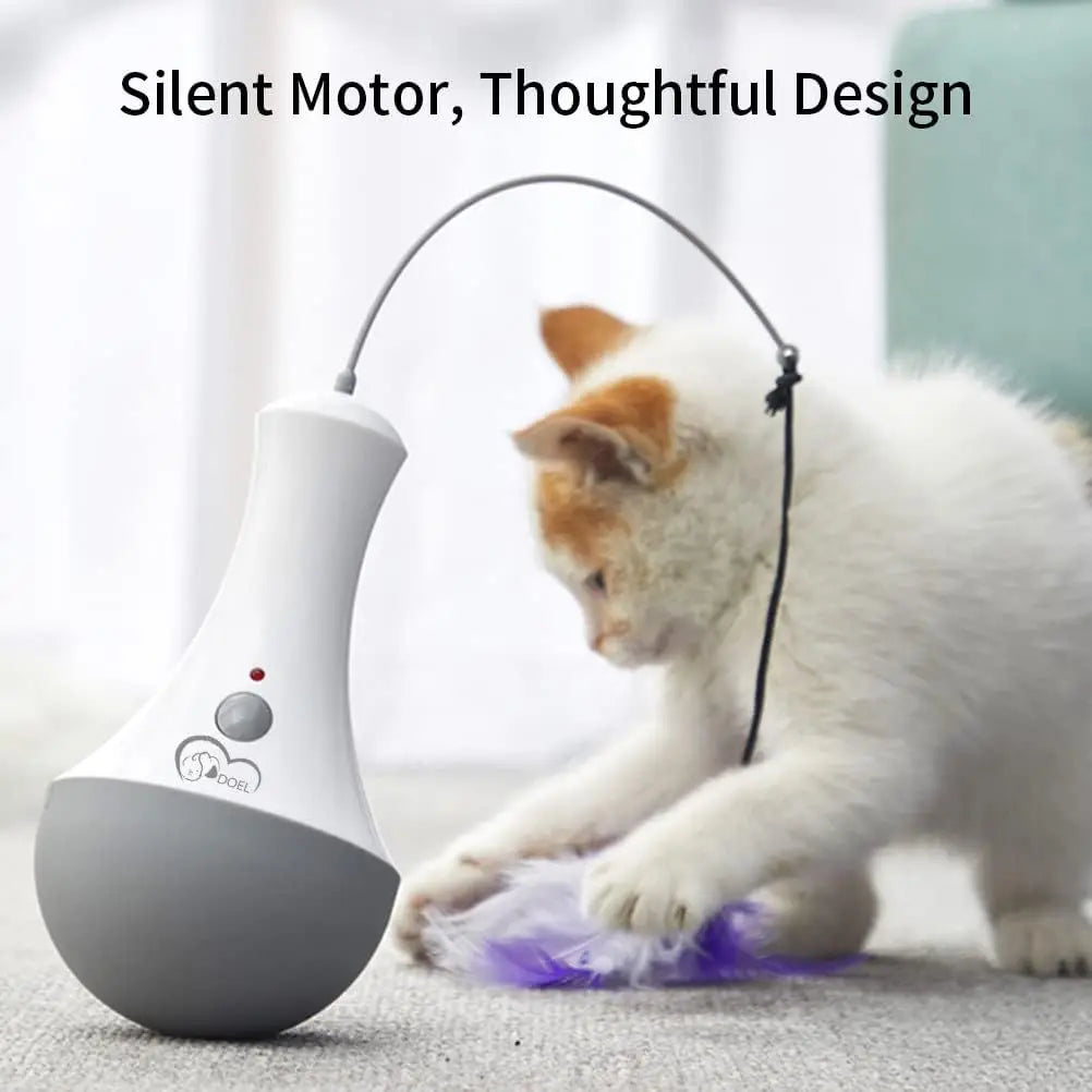 Cat Interactive Feather Toy 360 Degree Rotation For Indoor Play