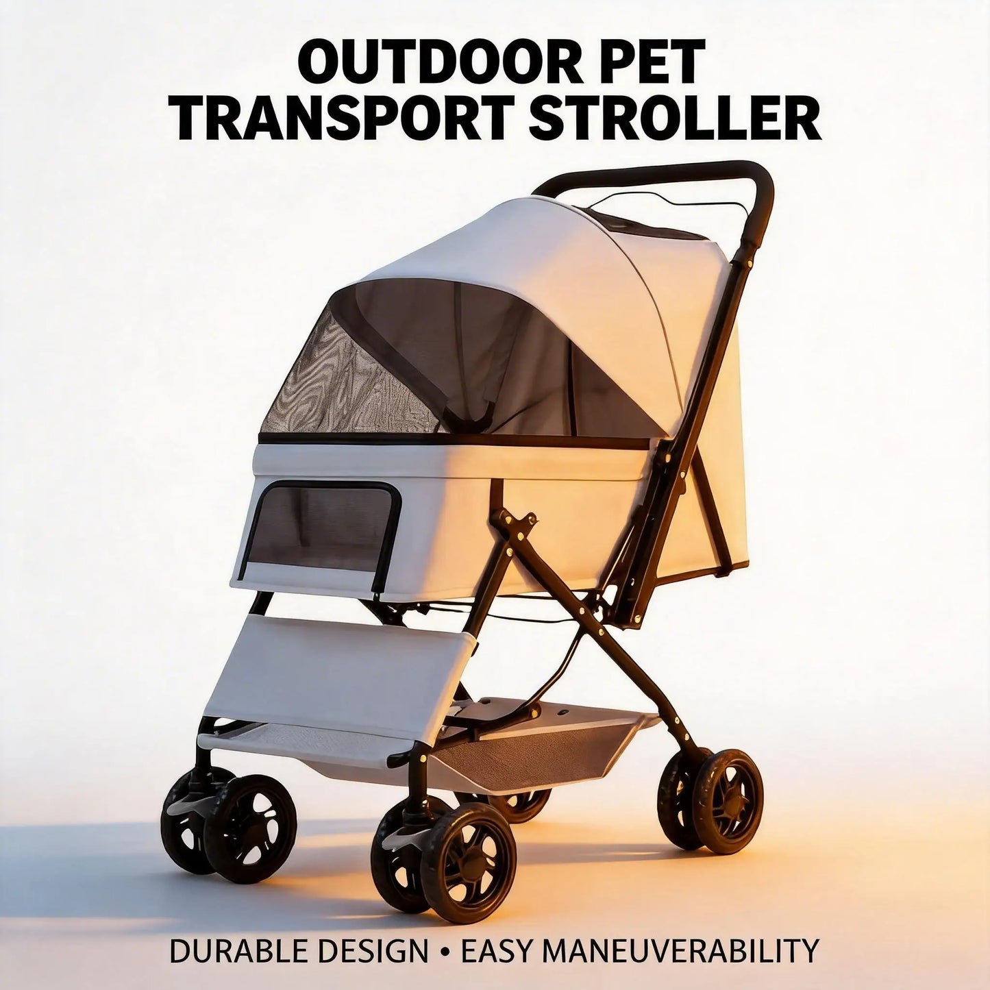 D09 Four Wheel Pet Stroller for Dogs and Cats Portable Travel Cart