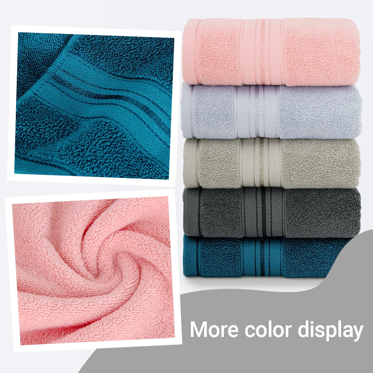 Luxury Cotton 4 Piece Bath Towel Set With Washcloths