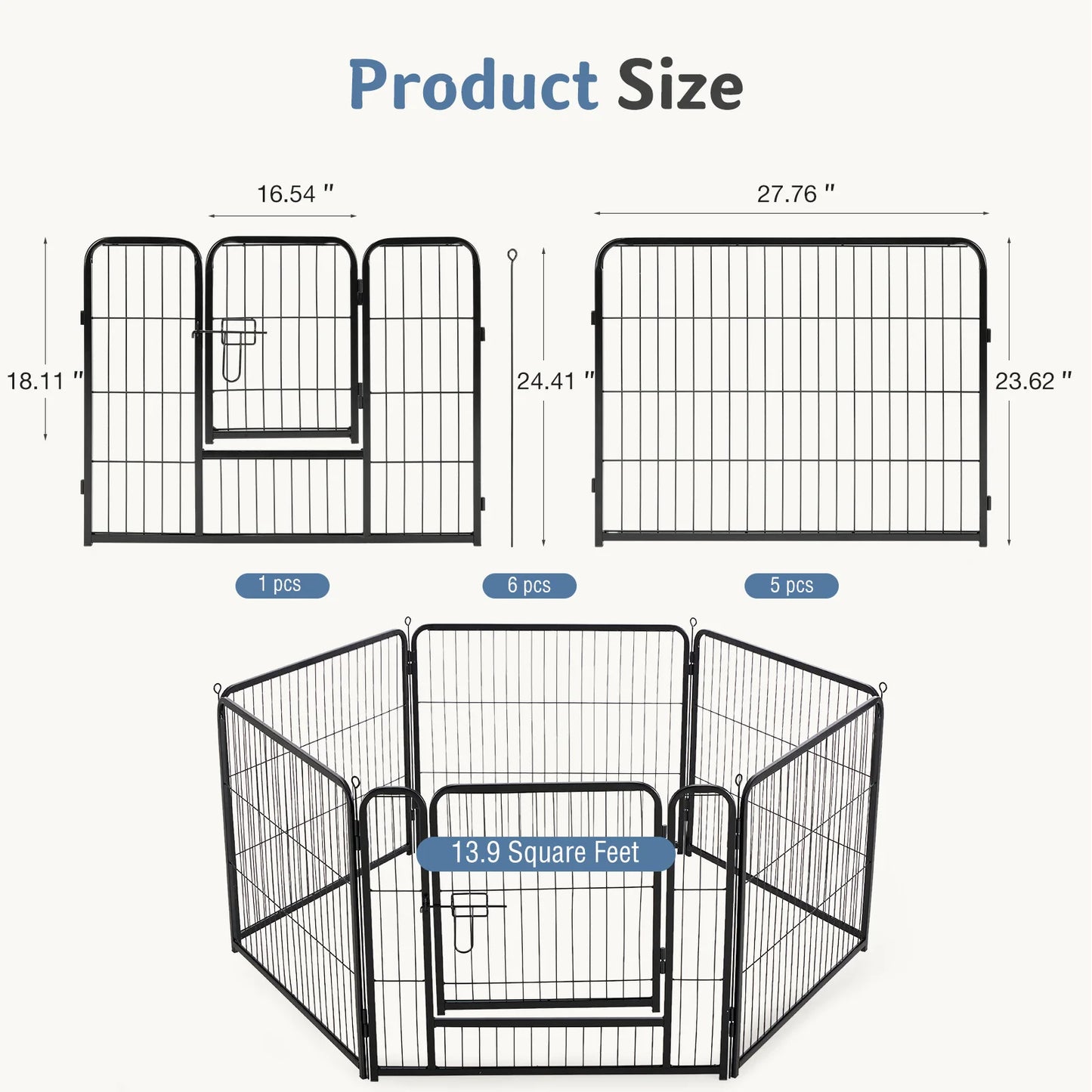 JHK Foldable Metal Dog Playpen For Indoor And Outdoor Use