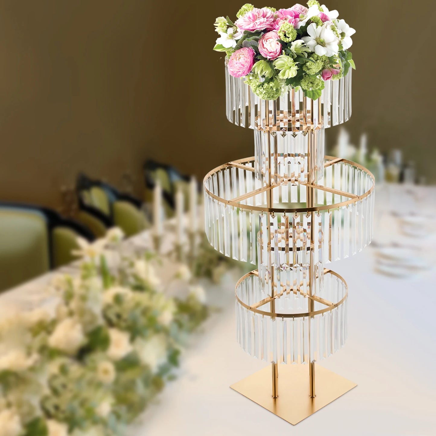 Wedding Centerpiece 5 Tier Acrylic Flower Stand Hanging