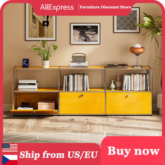 Modern Stainless Steel Storage Cabinet Living Room Tv Stand