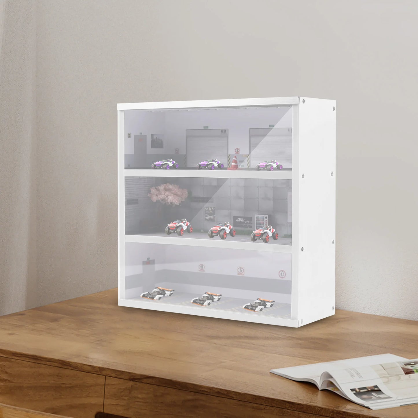 1:64 Diorama Parking Garage Display Case With LED Light