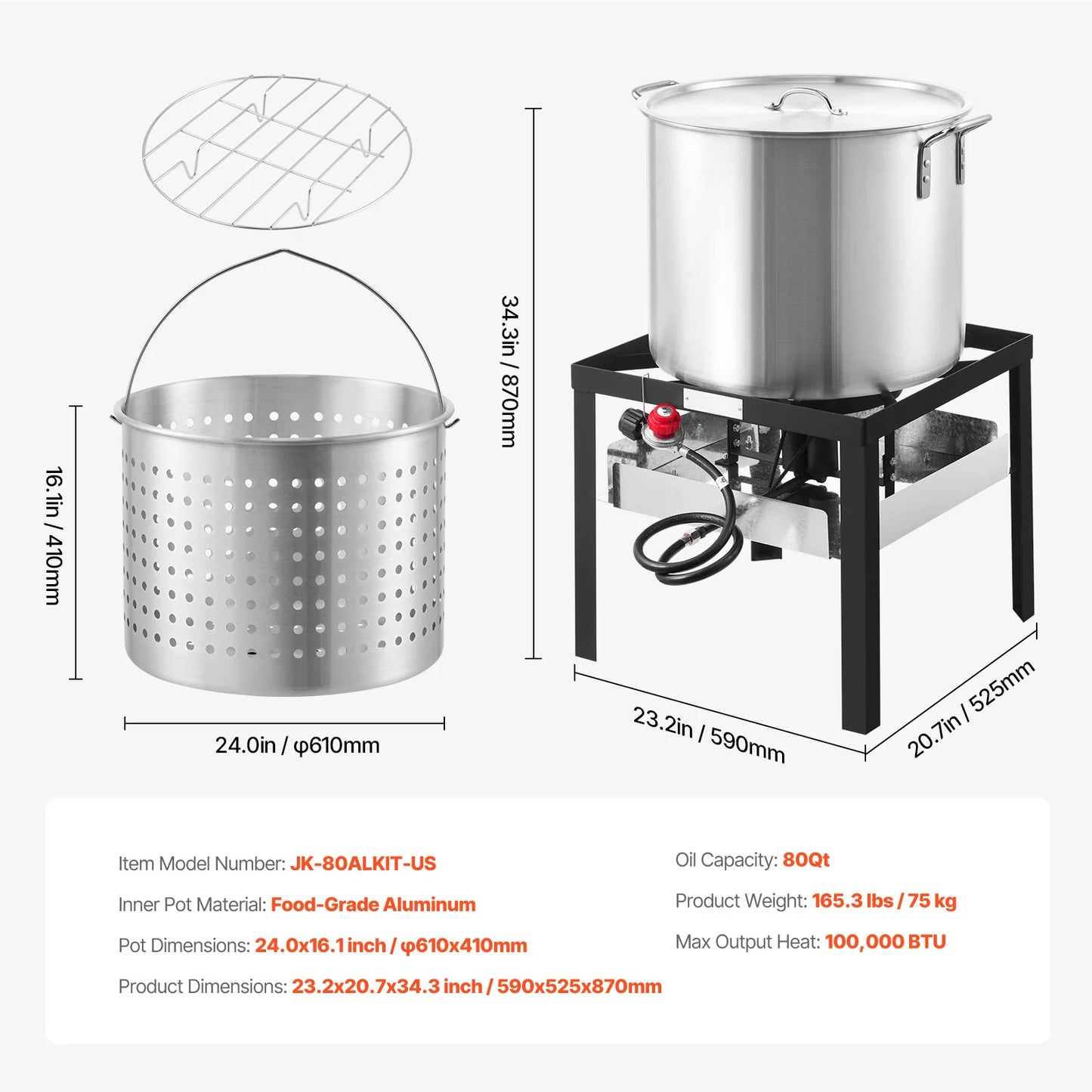 SucceBuy Seafood Boiling Kit With Strainer And Steamer Rack