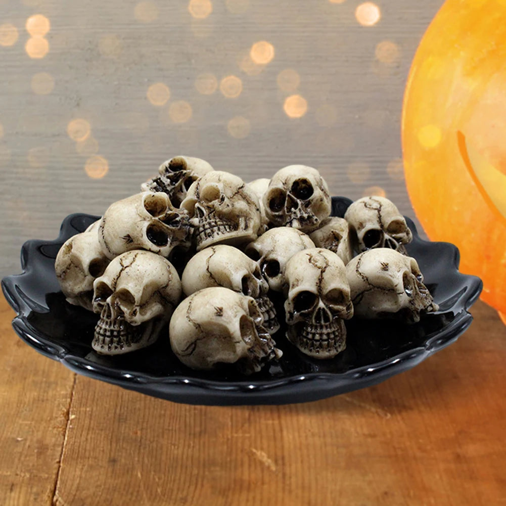 Gothic Skull Sculptures 20Pcs Halloween Resin Figurines For Garden