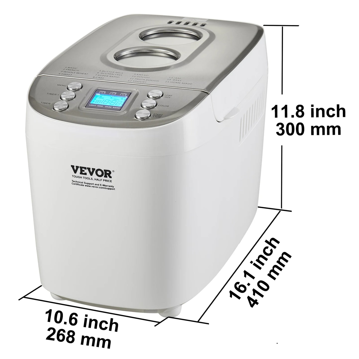 SucceBuy 15 Function Bread Maker With Gluten Free Setting