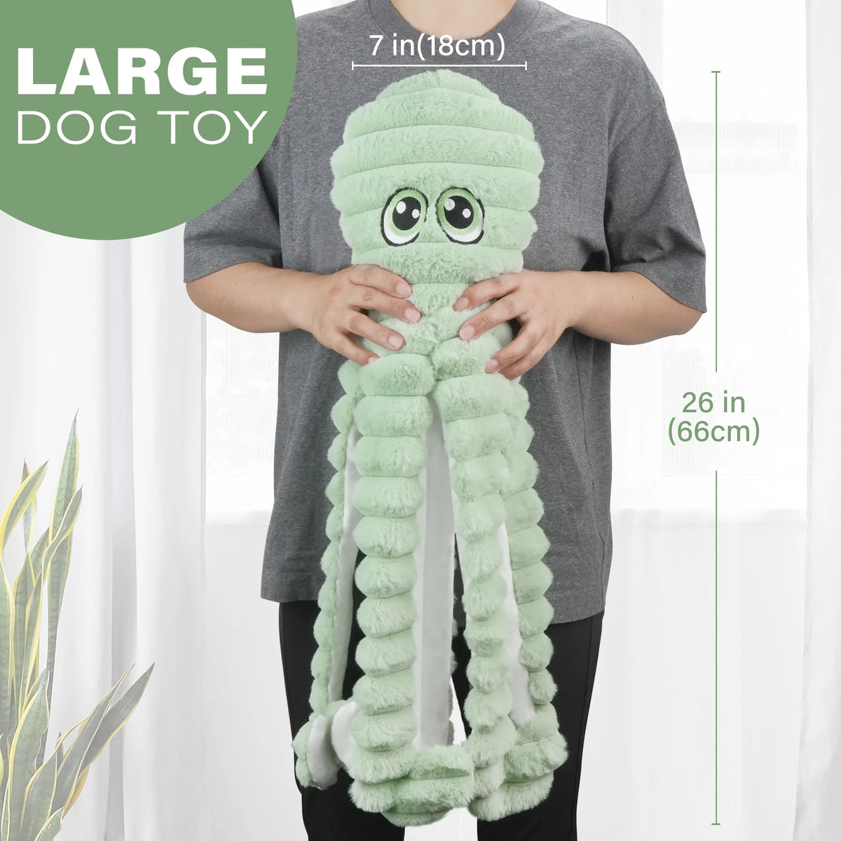 Octopus Design Squeaky Plush Dog Teeth Grinding Toy