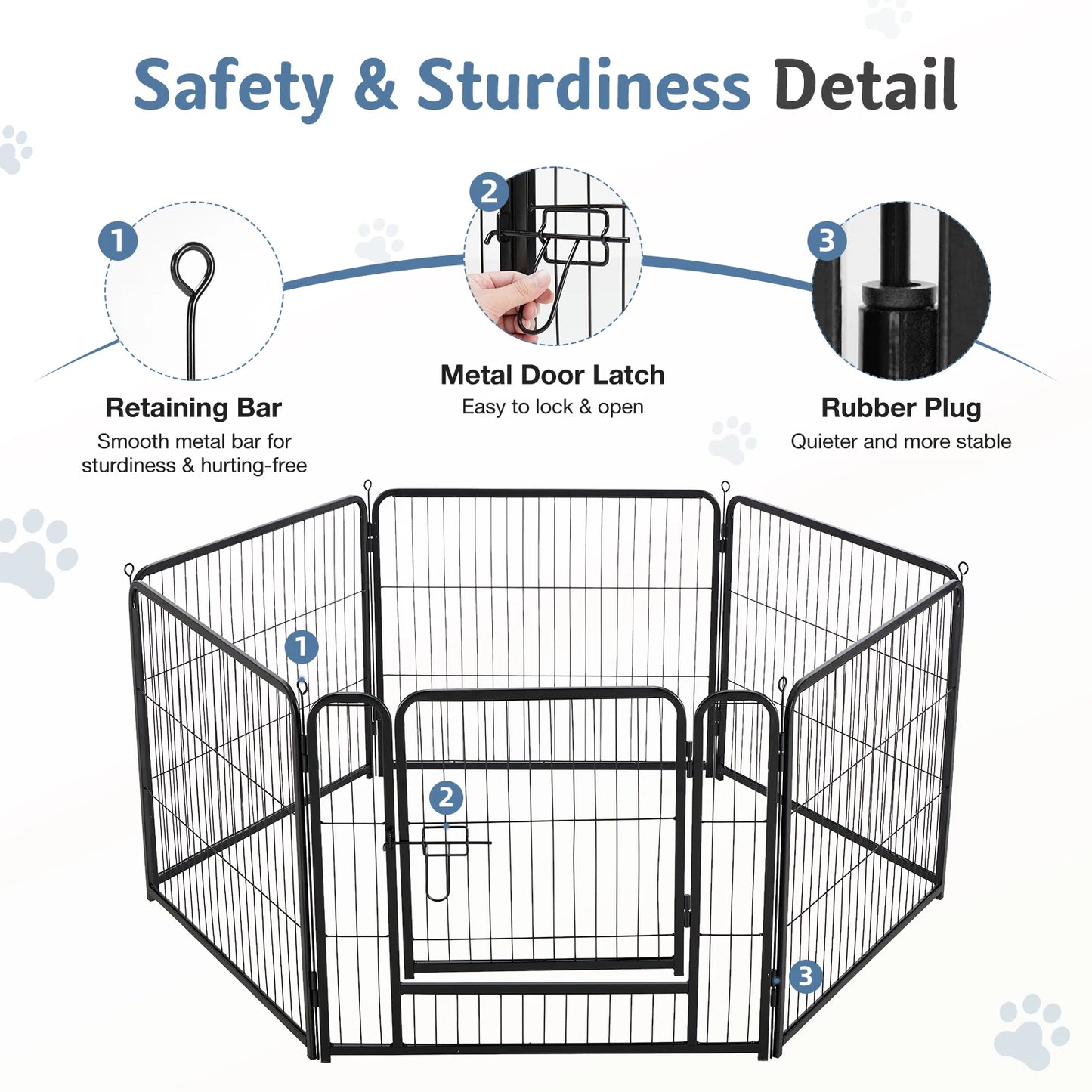 JHK Foldable Metal Dog Playpen For Indoor And Outdoor Use