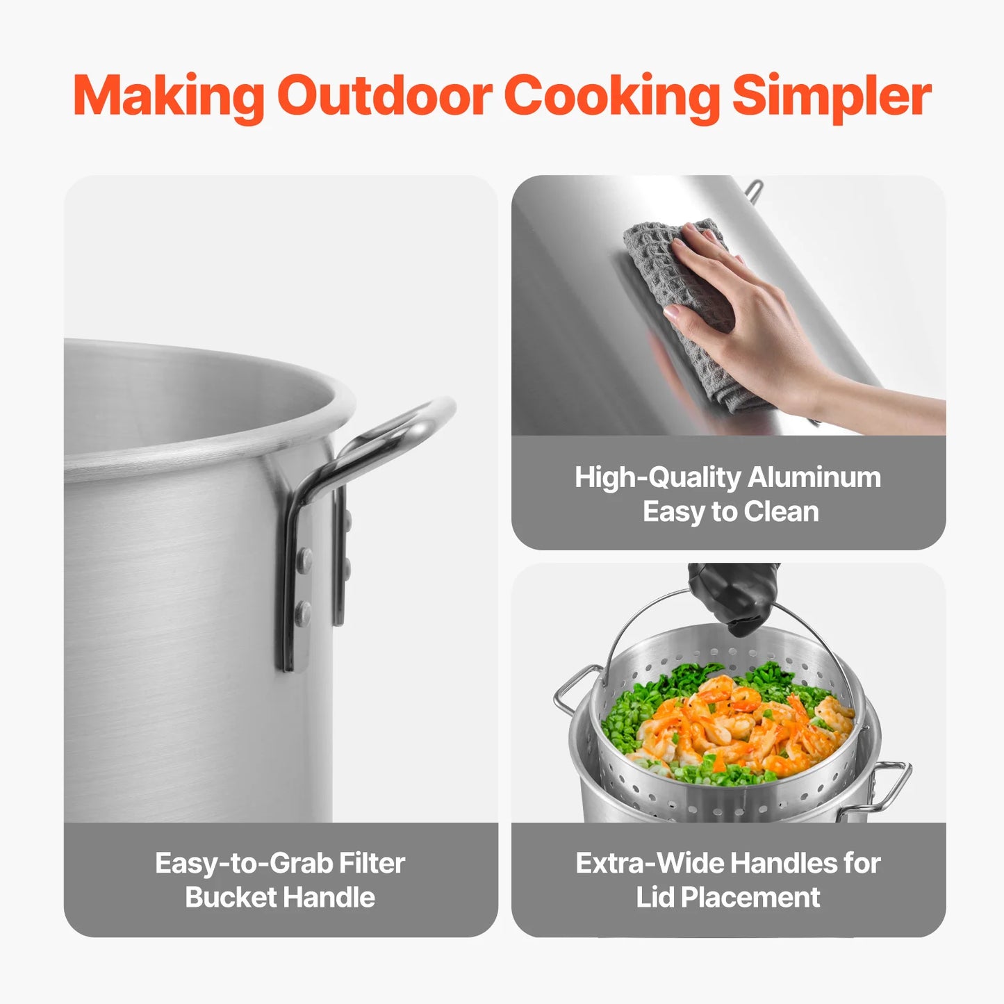SucceBuy Seafood Boiling Kit With Strainer And Steamer Rack