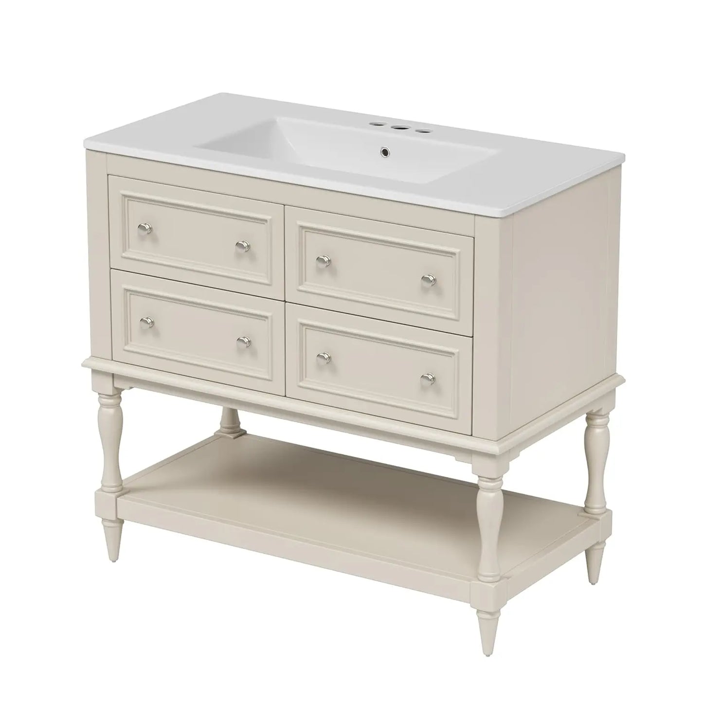 Farmhouse Bathroom Vanity With Sink And Four Drawers
