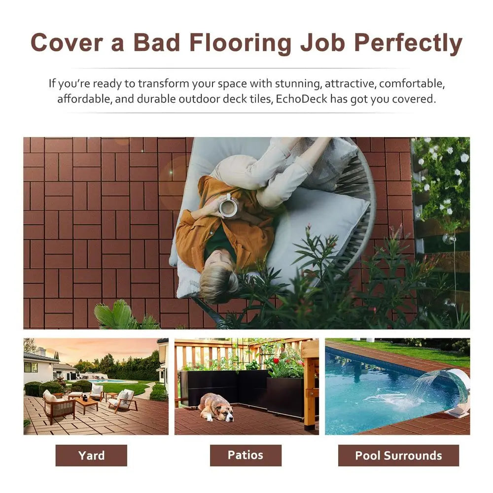 Interlocking Deck Tiles Outdoor Patio All Weather Flooring