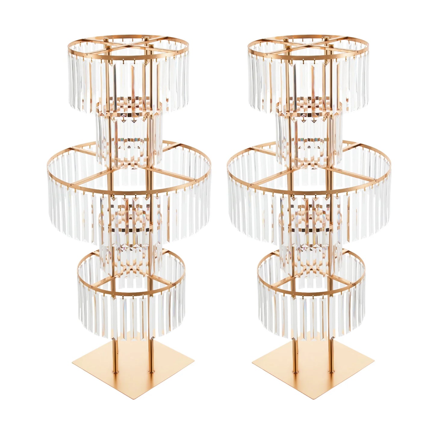 Five-Tier Iron and Acrylic Wedding Flower Stand Centerpiece
