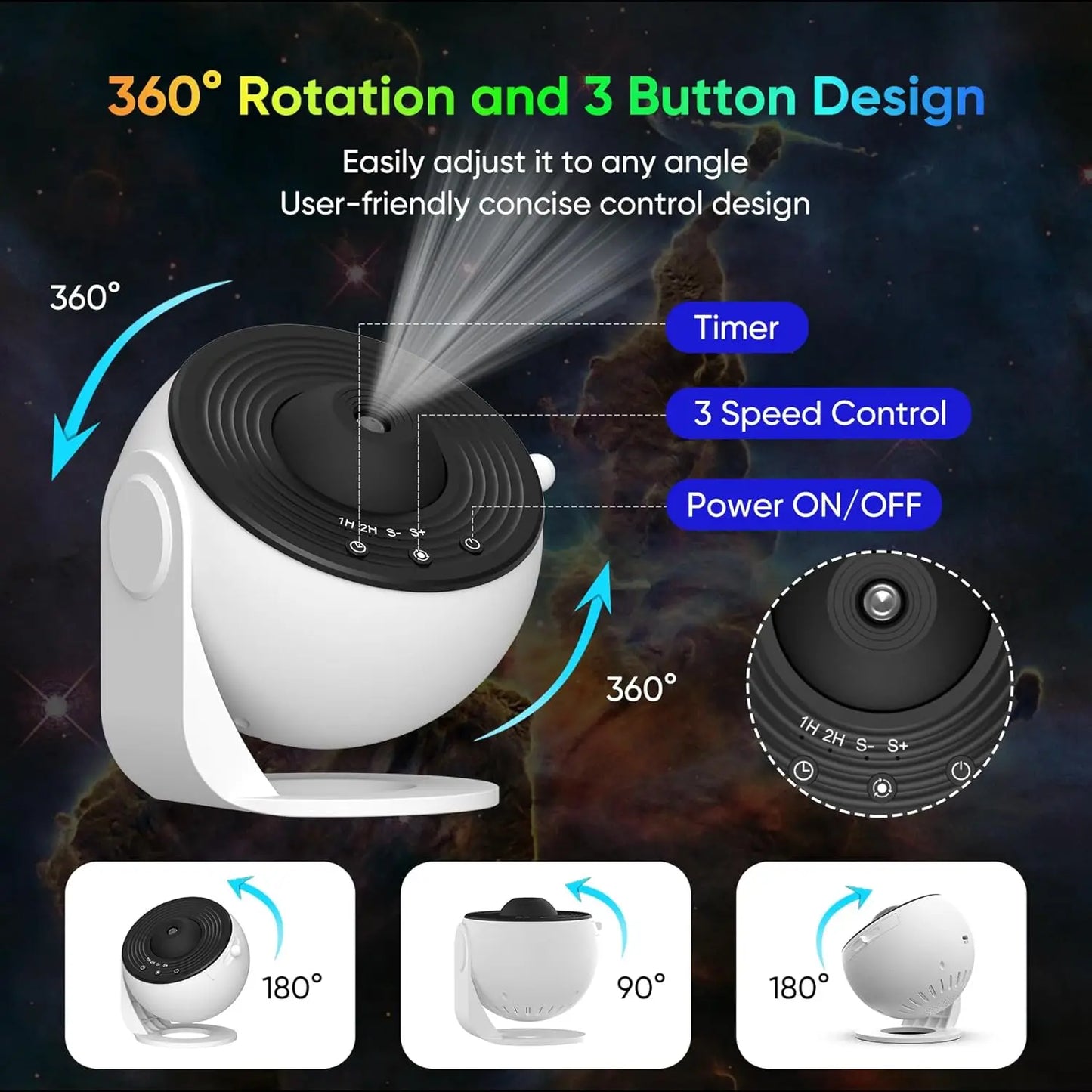 Aiopp Galaxy Projector For Bedroom With LED Stars And Discs