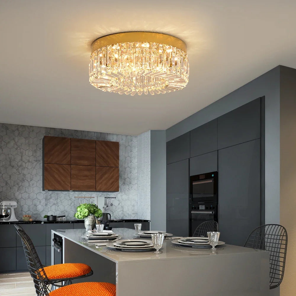 Vetrulus Crystal Ceiling Lamp Modern LED Light Fixture