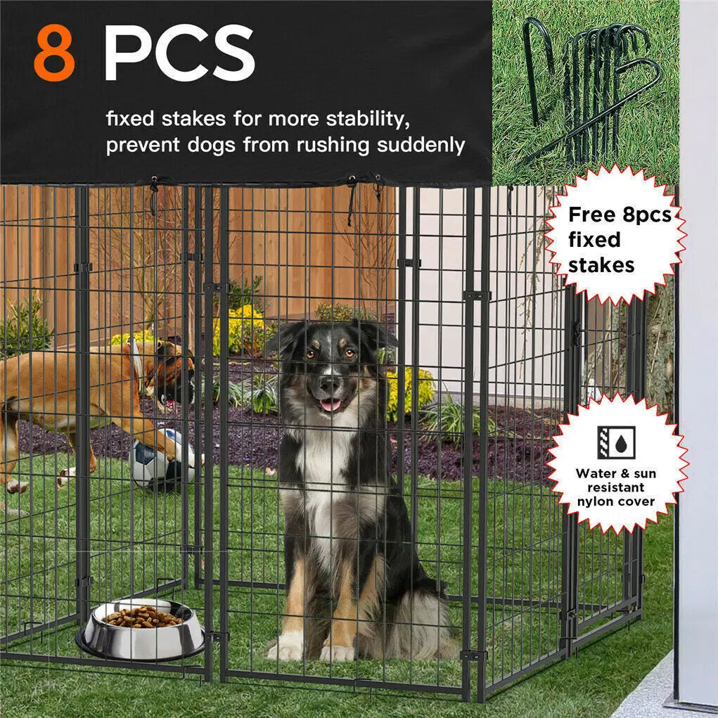 Oversize Outdoor Dog Cage With Roof High Fence For Large Pets