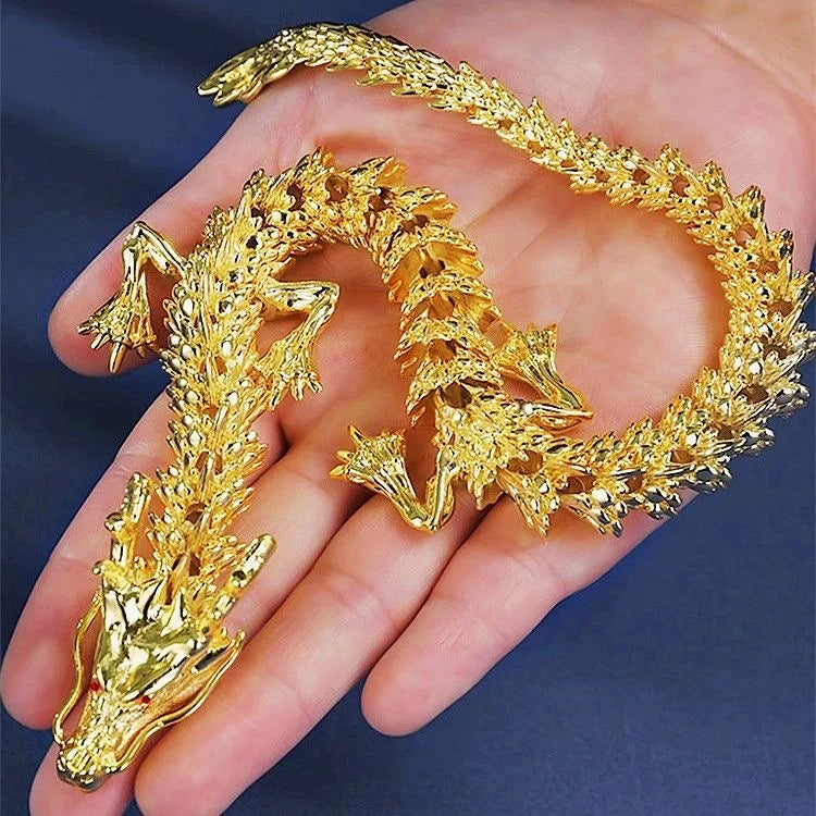 Majestic 3D Alloy Dragon Statue With Movable Limbs For Desktop