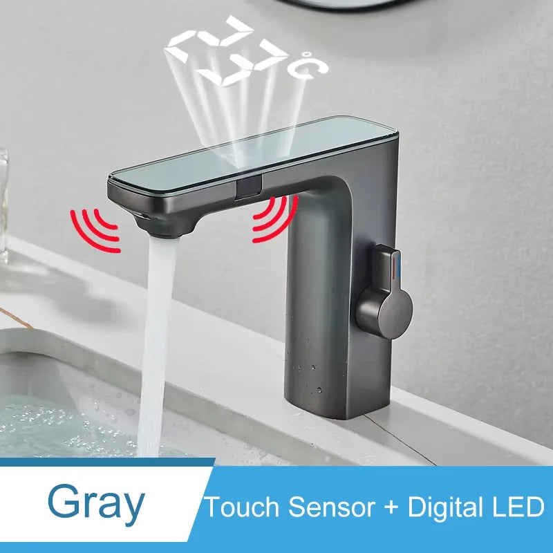 Shinesia Touch Sensor Bathroom Basin Faucet With Temperature Display