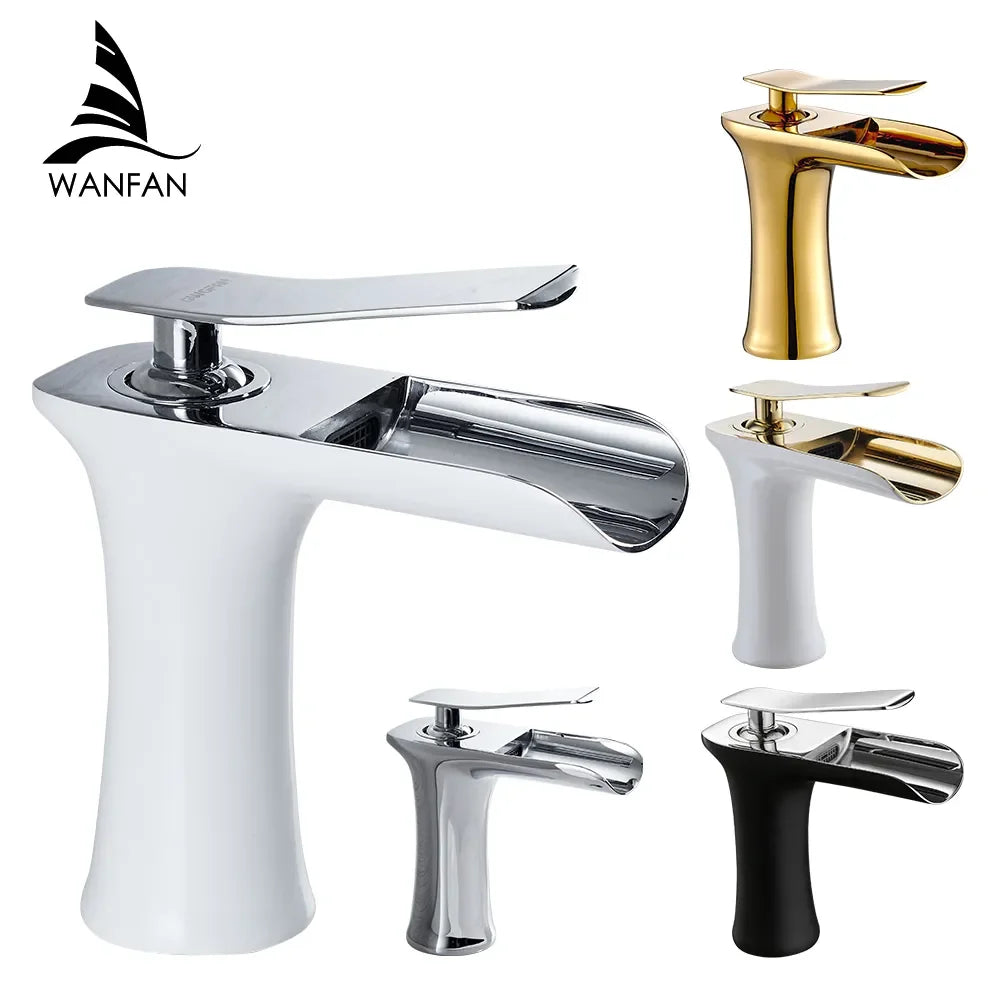 Single Handle Brass Waterfall Bathroom Basin Faucet Mixer Tap