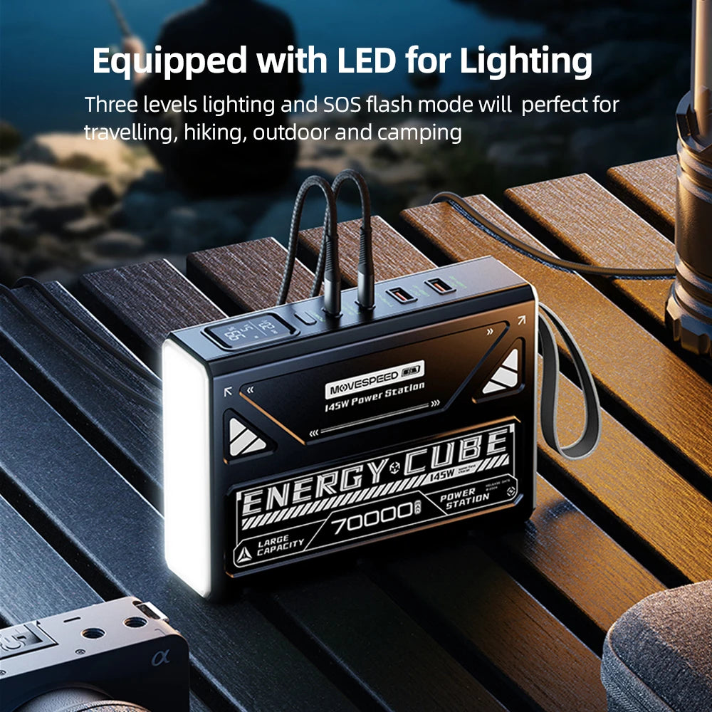LED Camping Lantern 70000mAh Rechargeable Emergency Light For Outdoor Outage