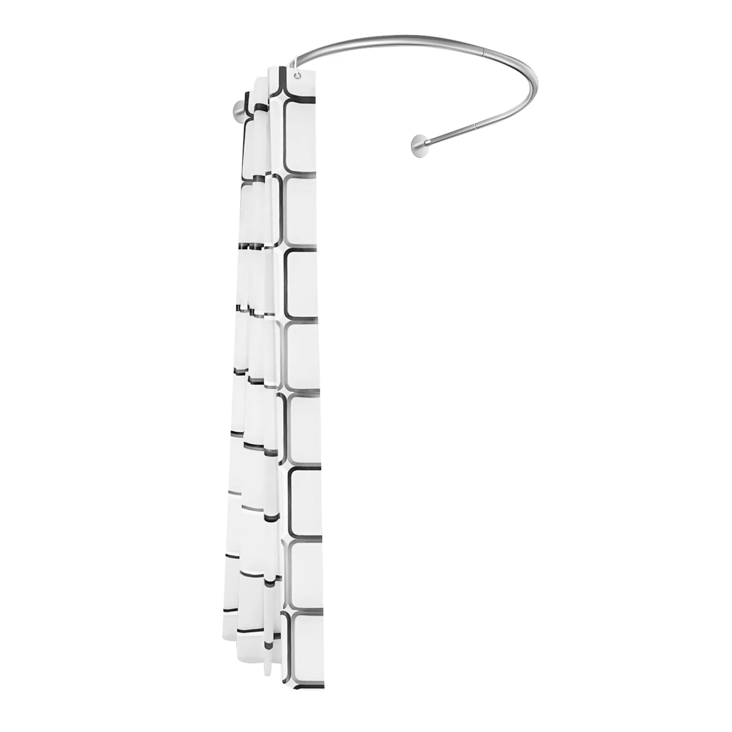 Stainless Steel No Drilling L Shape Shower Curtain Rod Rustproof