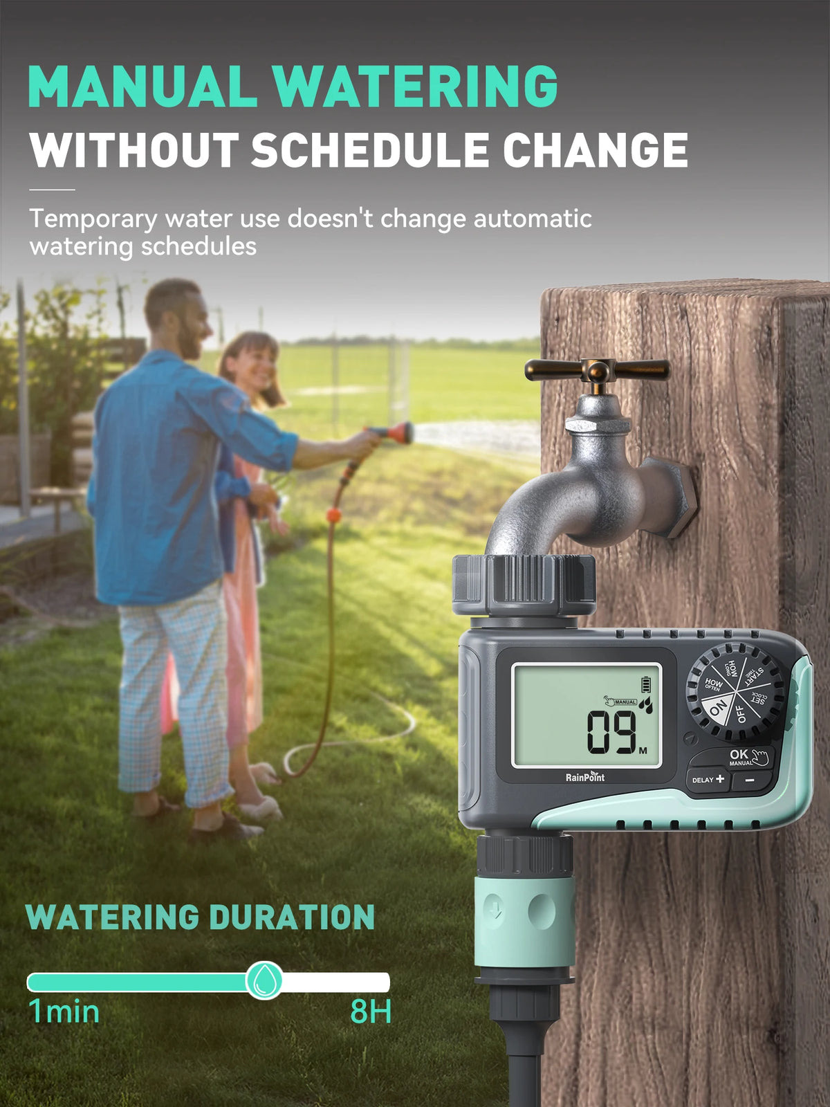 Rainpoint Programmable Sprinkler Timer For Garden Hose Irrigation