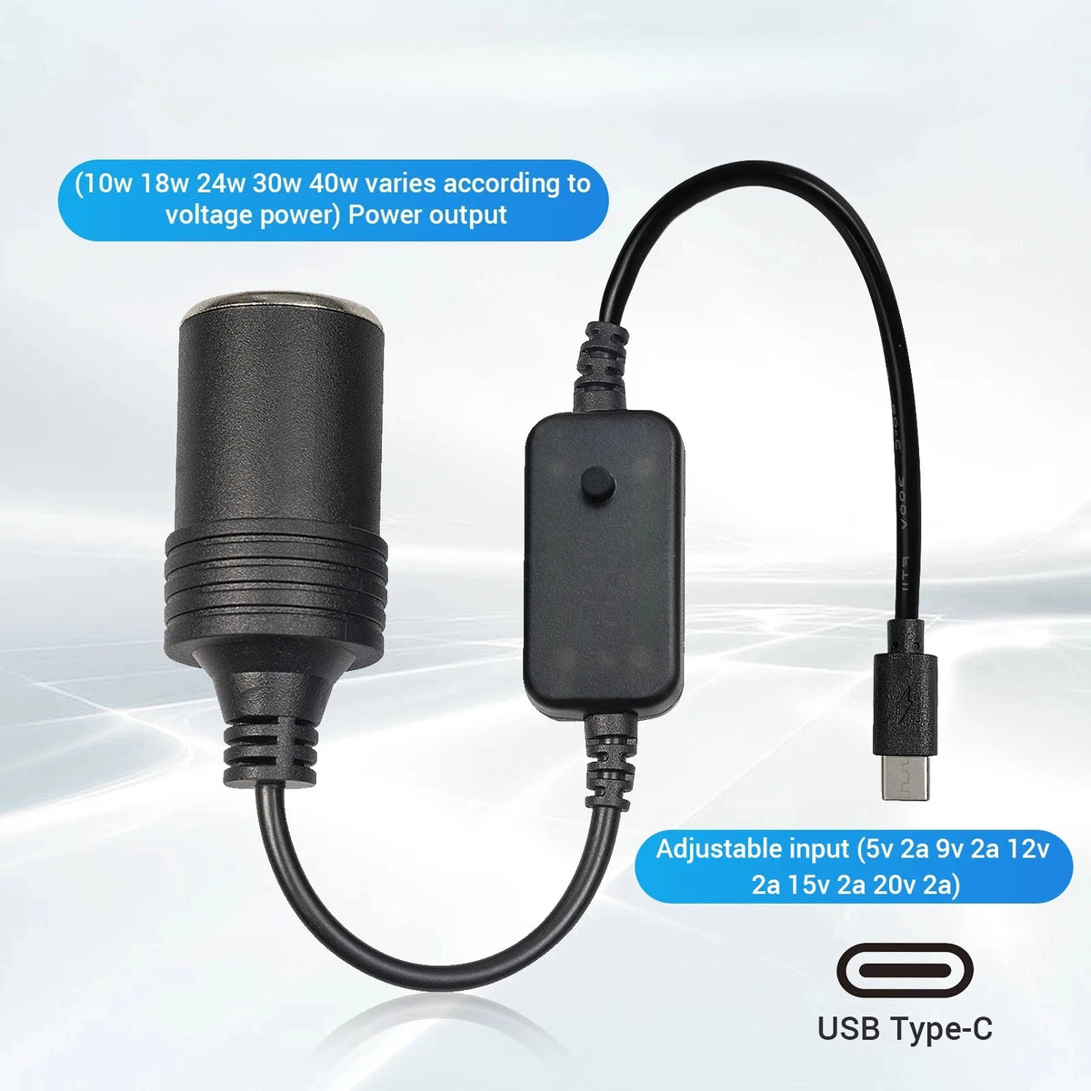 USB To 12V Cigarette Lighter Socket Adapter Converter Car