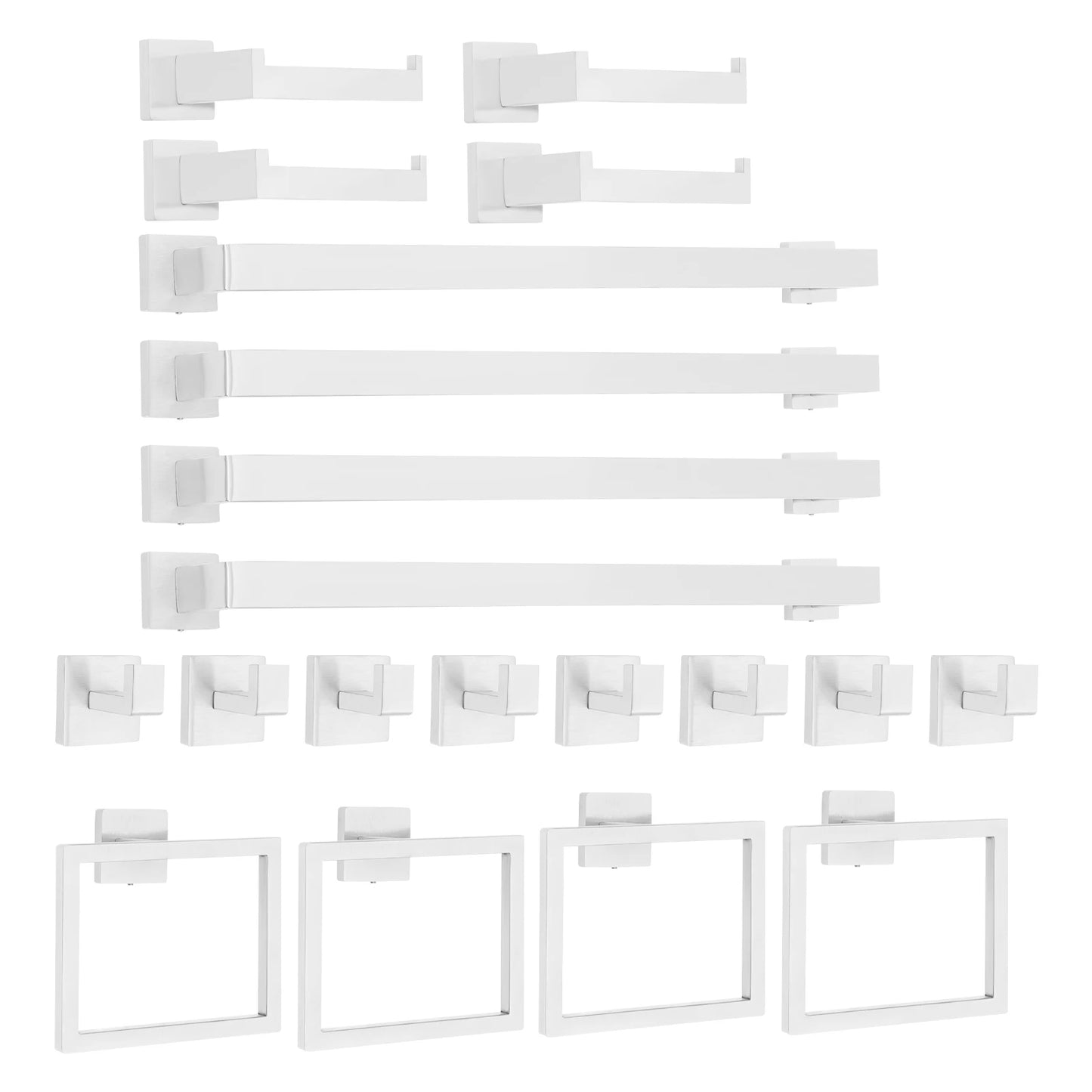 20 Piece Stainless Steel Bathroom Hardware Set Wall Mount