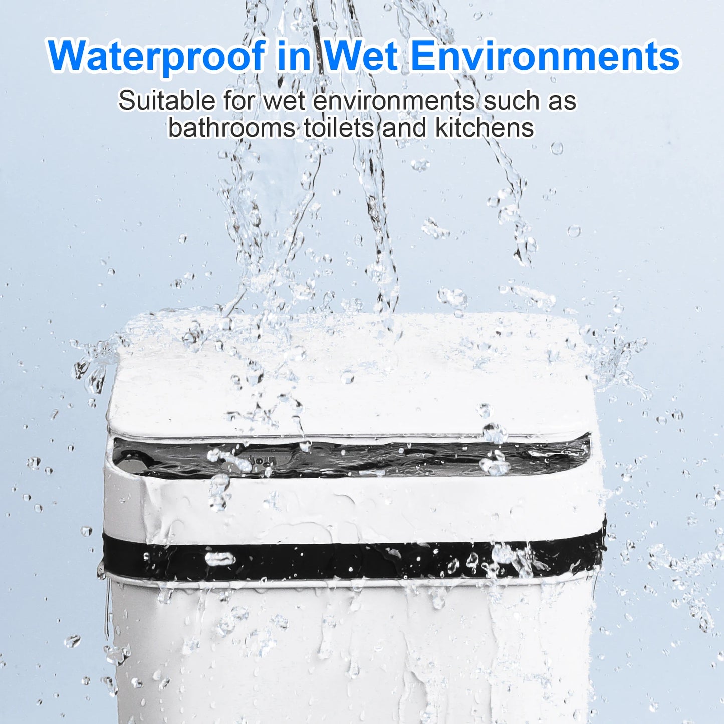 Two Pack Touchless Bathroom Trash Cans With Motion Sensor Lid