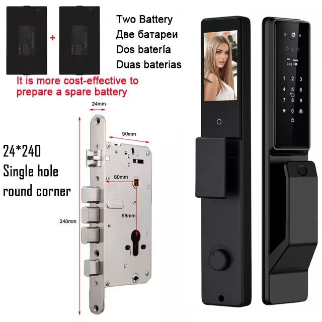 YKESDL Alexa Voice Control Smart Door Lock With 3D Face Recognition Camera