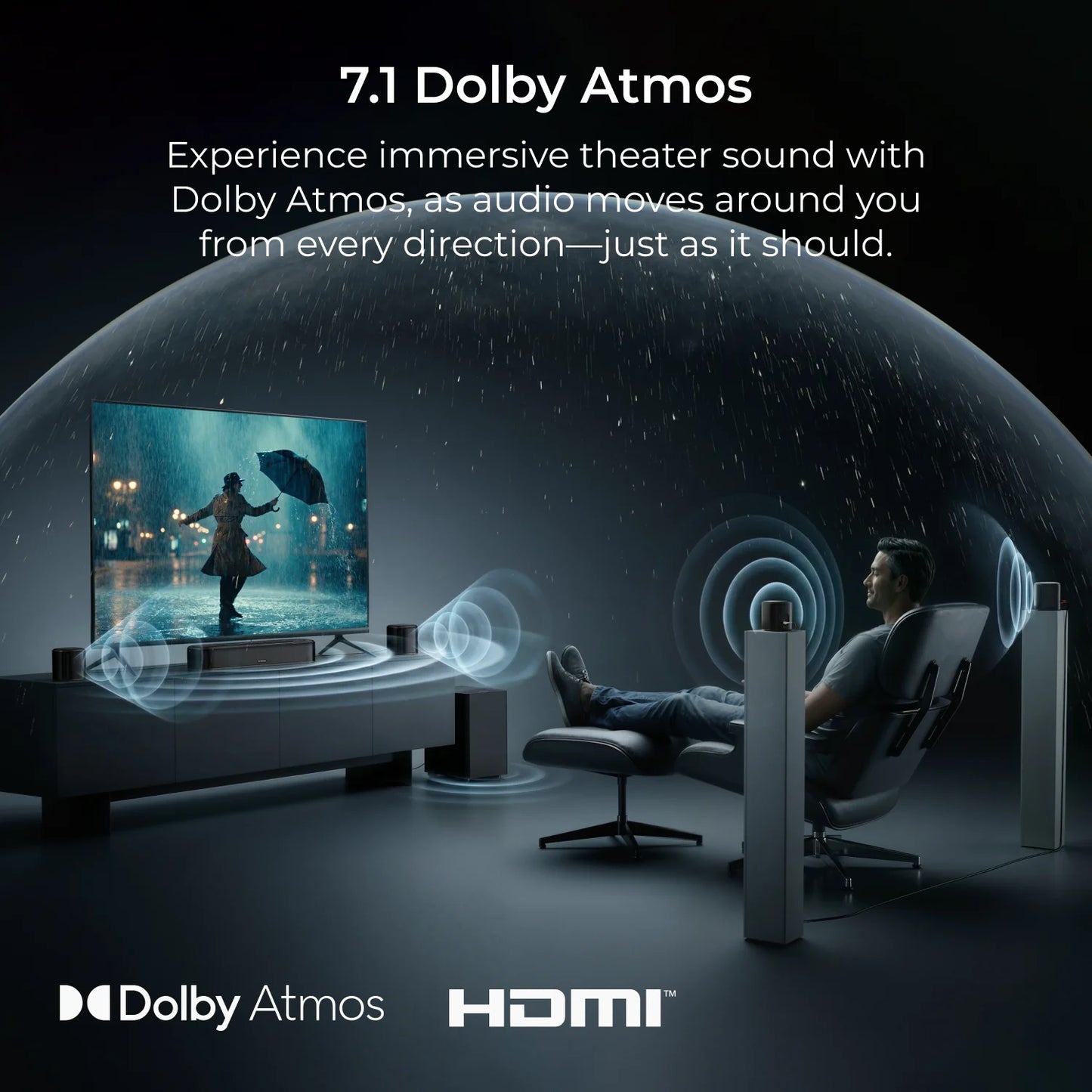 Ultimea 420W Dolby Atmos Soundbar With Subwoofer And Surround Speakers