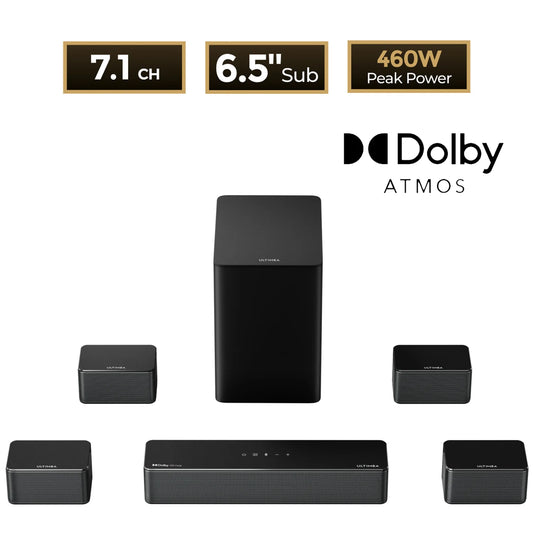 ULTIMEA Poseidon D80 7.1 Channel Dolby Atmos Soundbar Wireless Subwoofer