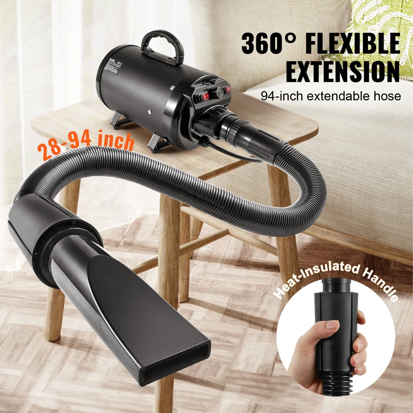 SucceBuy Dog Blow Dryer With Adjustable Speed And Temperature Control