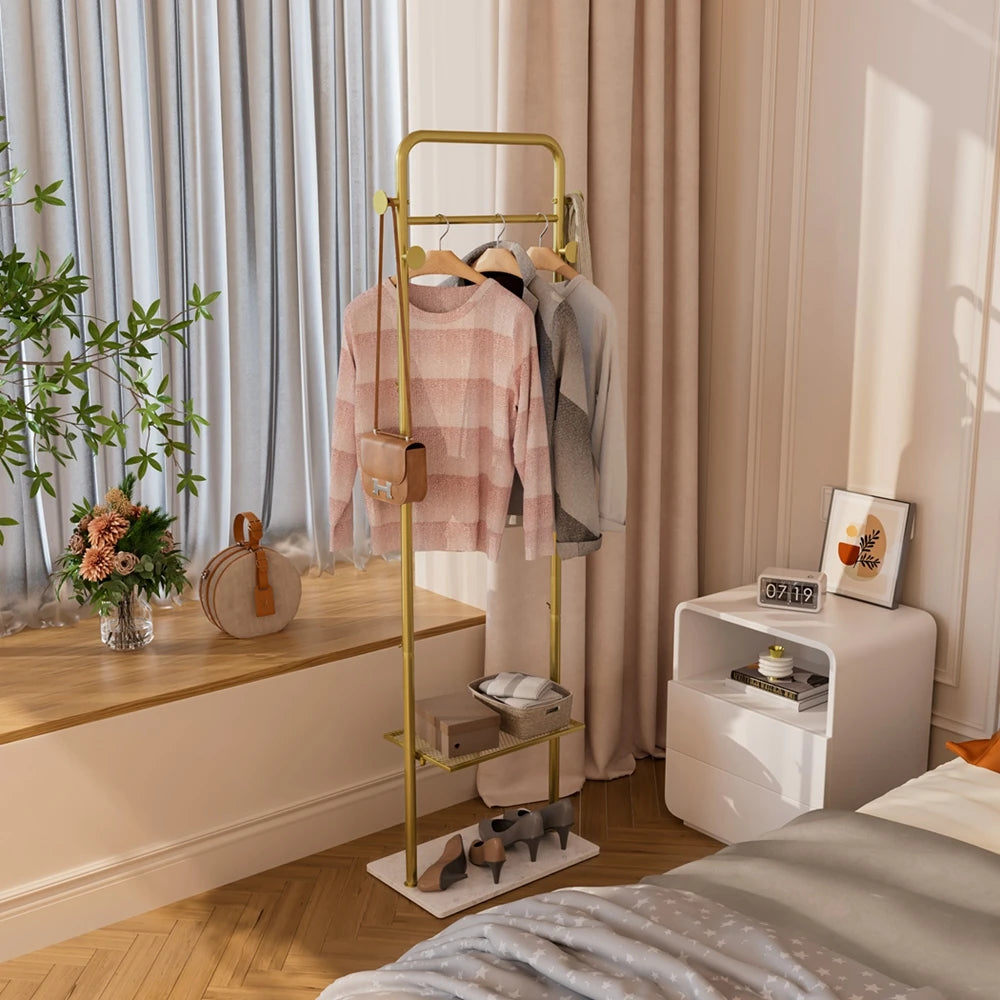 Wisfor Heavy Duty Corner Coat Rack With Marble Base Stand