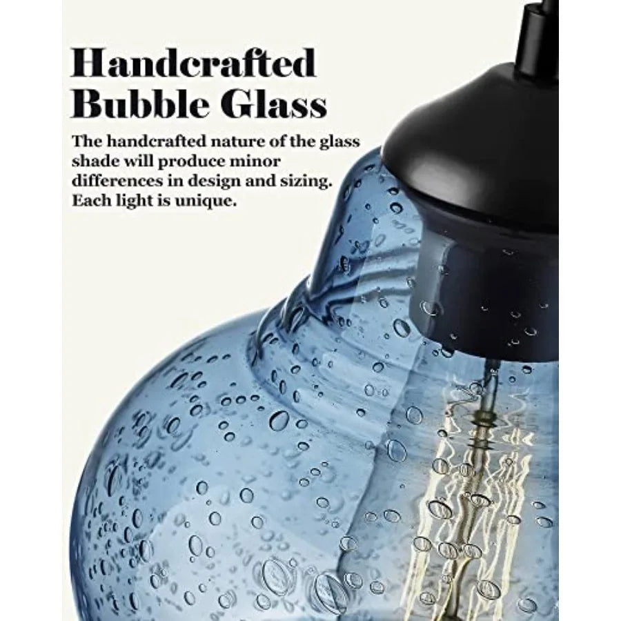 Modern Hand Blown Bubble Glass Pendant Light Fixtures