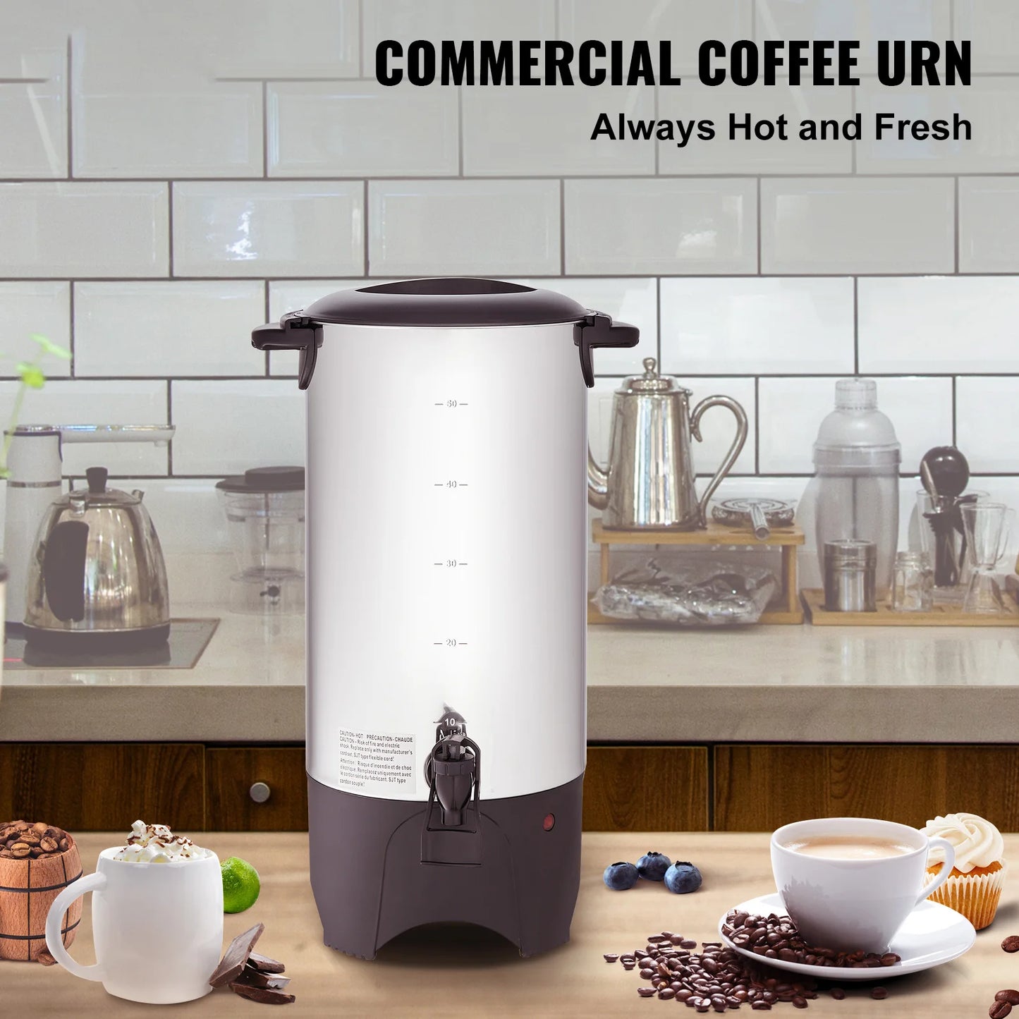 SucceBuy Commercial Coffee Urn Stainless Steel 1000 Watt Electric Brewer