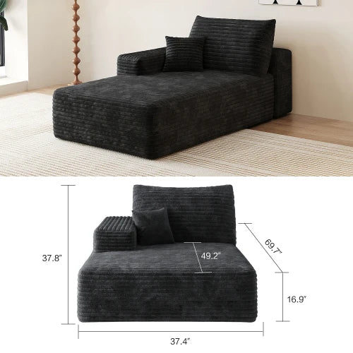 YQXH Cloud Style Sectional Sofa With Corduroy Memory Foam Cushions