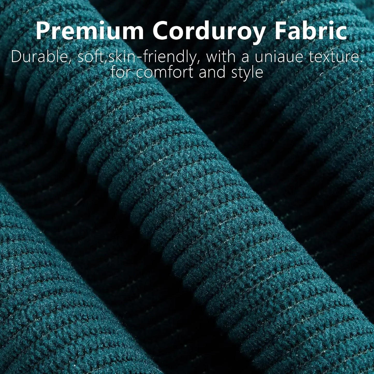 Corduroy Modular Sectional Sofa With Ottoman And High Density Foam