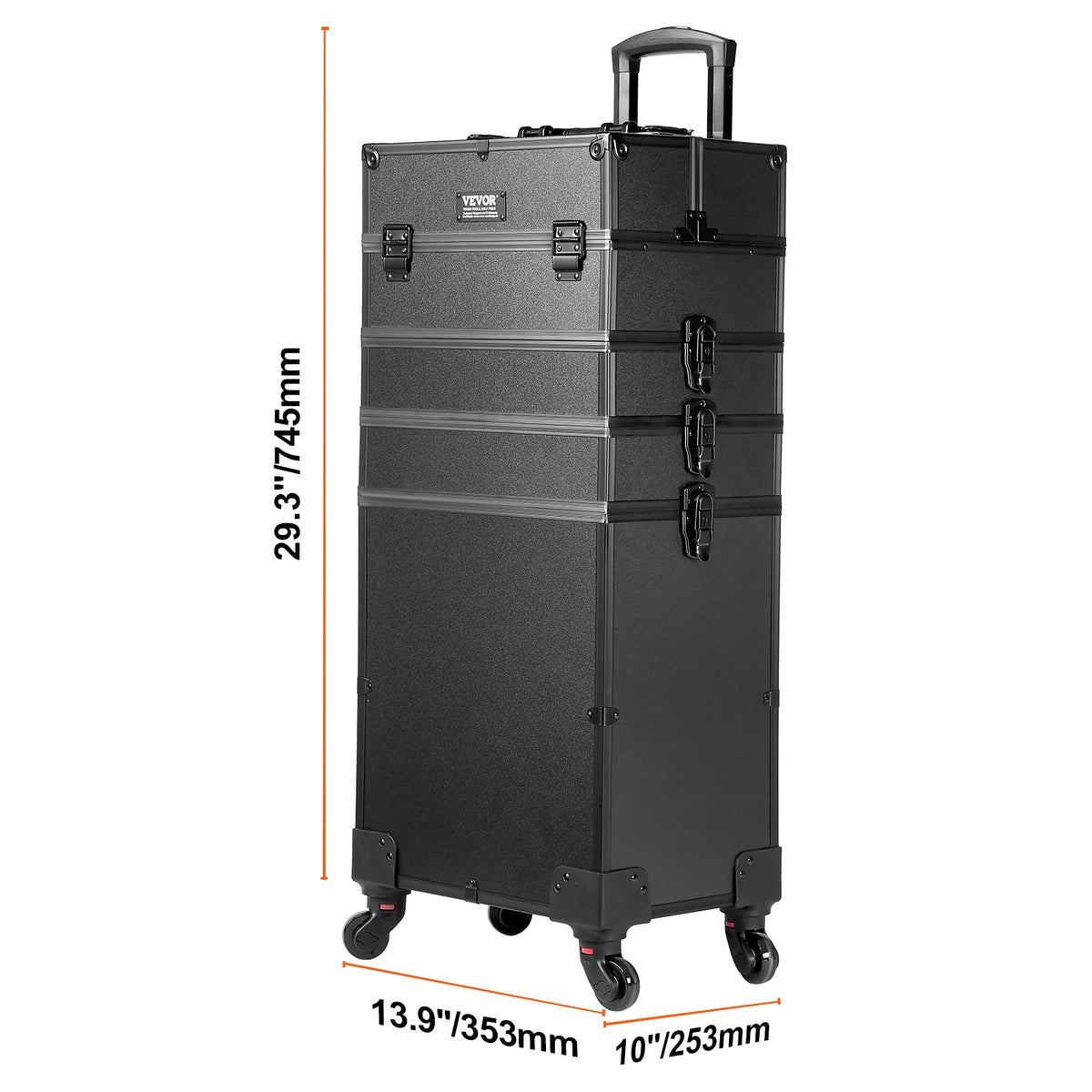 SucceBuy Large Aluminum Rolling Makeup Train Case With Workbench