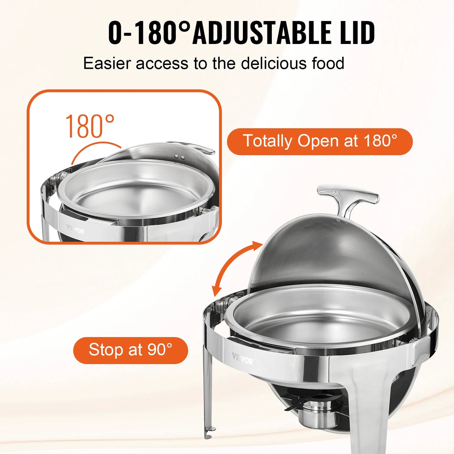 SucceBuy Roll Top Chafing Dish Buffet Set Two Pan Chafer