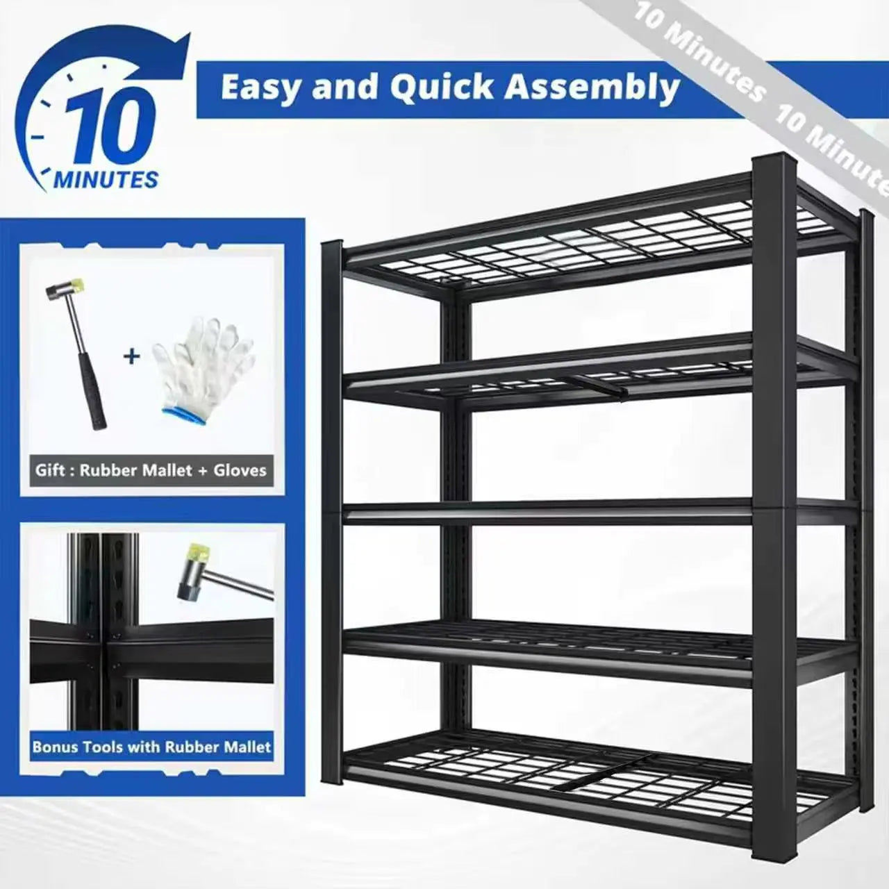 Adjustable Metal Double Layer Shelving Unit Commercial Grade Utility Rack